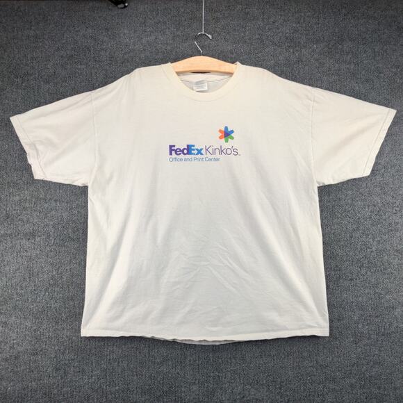 Vintage FedEx Kinko's Office and Print Center T Shirt Size 2XL White Logo - Picture 2 of 13